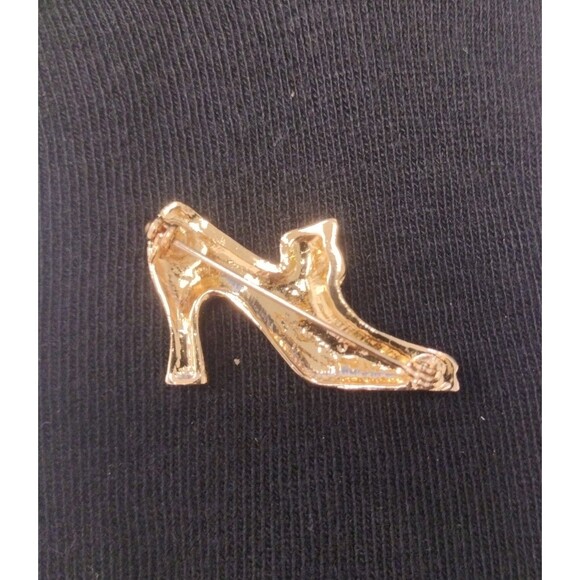 Goldtone High Heel Brooch with Swarovski Crystals - Picture 2 of 5